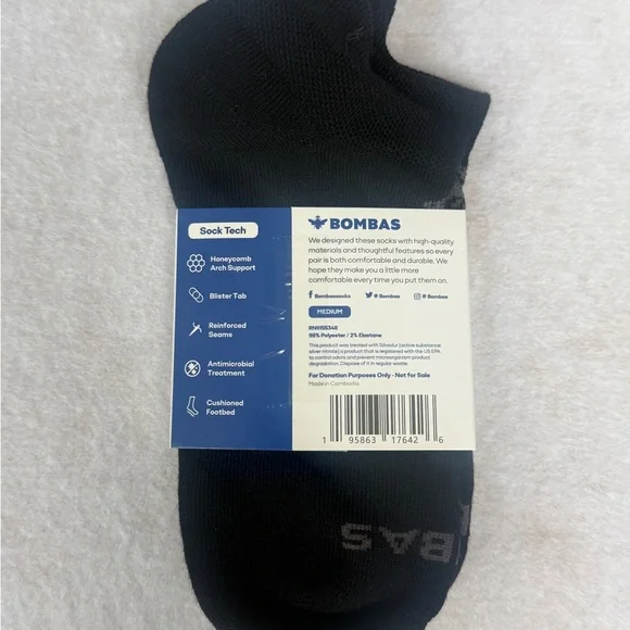 NWT Bombas unisex black medium Athletic Socks 3 pairs. Grab this deal. - Picture 5 of 5